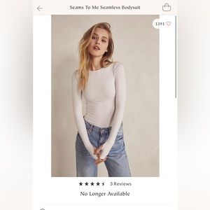 Seams To Me Seamless Bodysuit Free People Size M/L NWOT